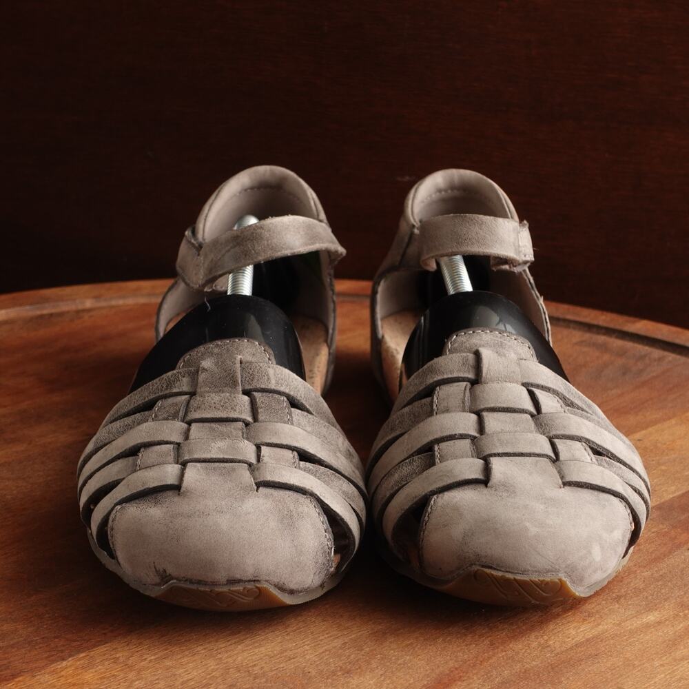 Ahnu Sandals Womens Size 9 Taupe Malini Leather Strappy Fisherman Coastal Shoes - Picture 4 of 15
